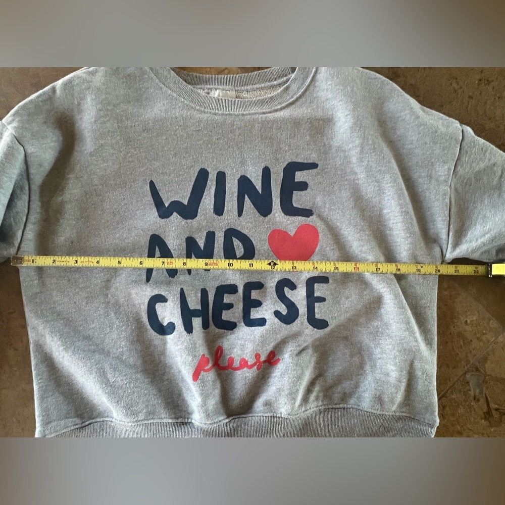 $88 Anthropologie Maeve X Jordan Nickson Wine & Cheese Graphic Sweatshirt XS - Picture 6 of 13